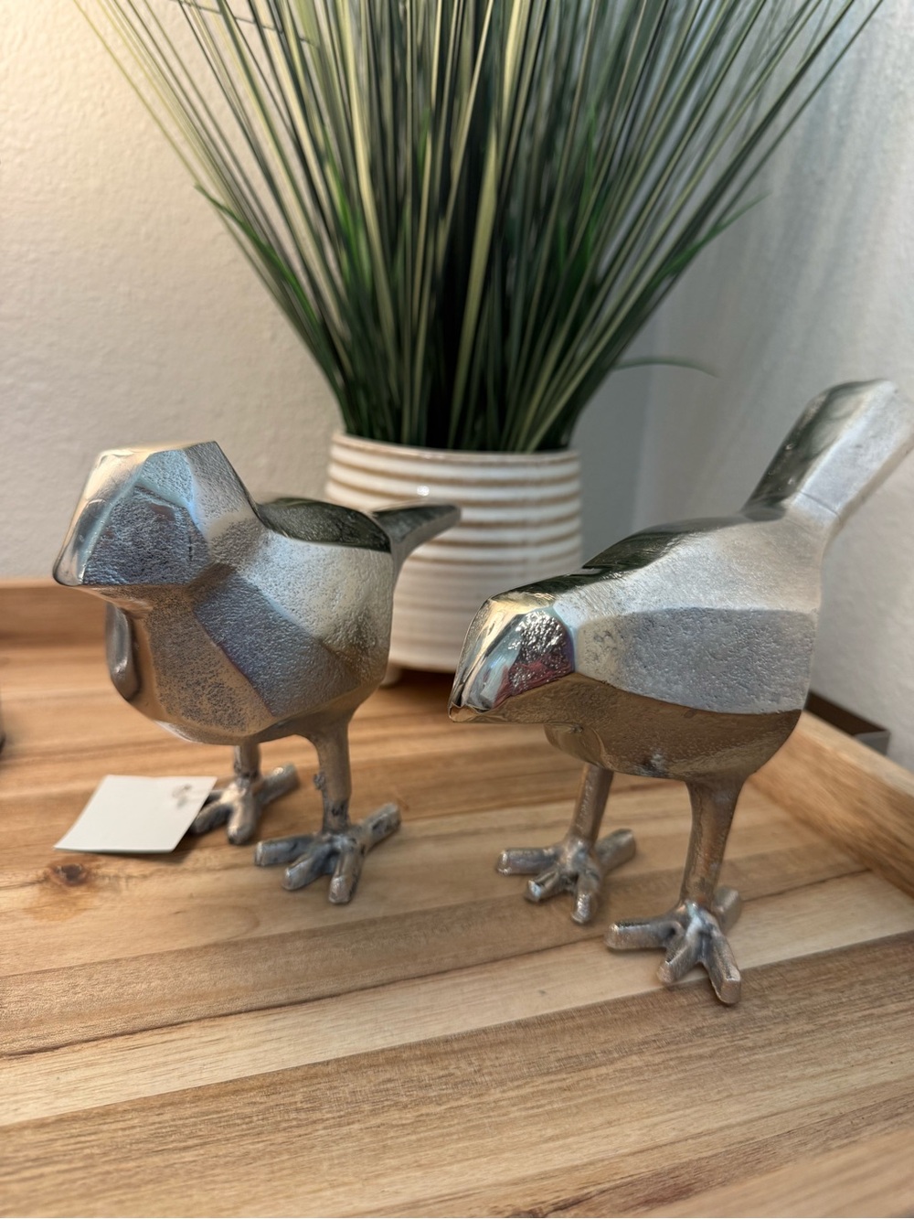 Hobby Lobby Silver Metal Bird Figurines Set of 2